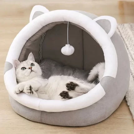 Camita de mascota pequeñas c/juguete bola colgante