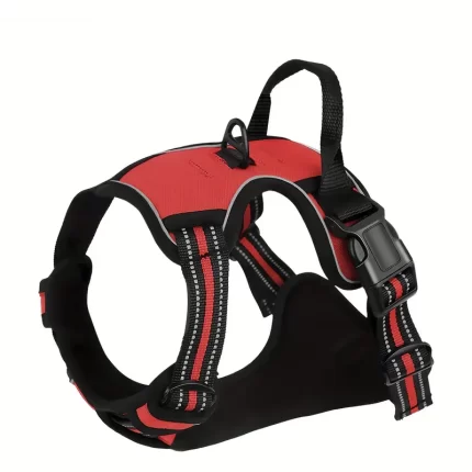 Arnes rojo reflectante p/perros grandes ajustable