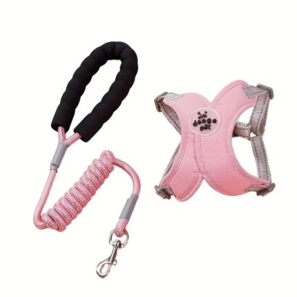 Arnes c/correa reflectante color rosa