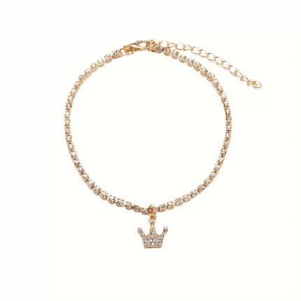 Collar con dije de corona brillante ajustable