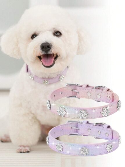 Collar c/apliques de flores en piedras. Talle M y L
