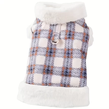Calido abrigo a cuadros p/peluditos. Talle XL