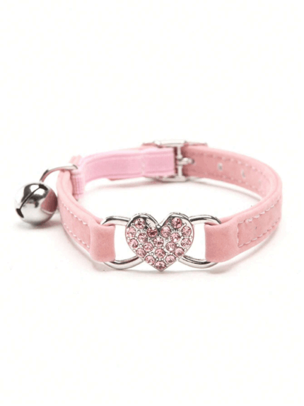 Collar c/corazon de piedras y campana