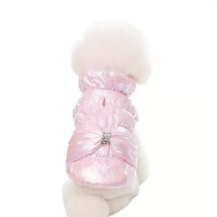 Tapado inflable blanco o rosa metalizado c/detalle de moño c/piedras. Talle M y XL
