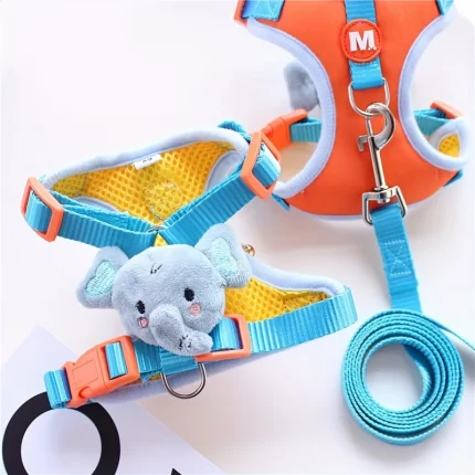 Arnes c/aplique elefantito p/peluditos pequeños. Ajustable.Talle XS