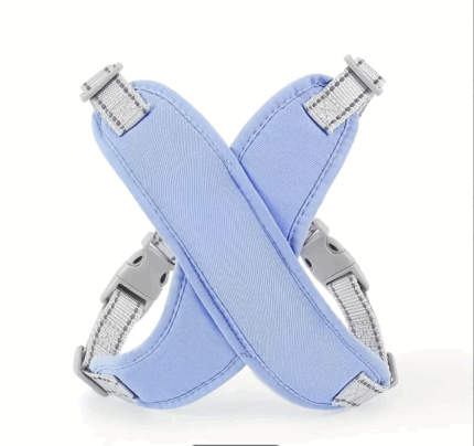 Arnes p/peludito celeste.Ajustable.Reflectante. Talle S
