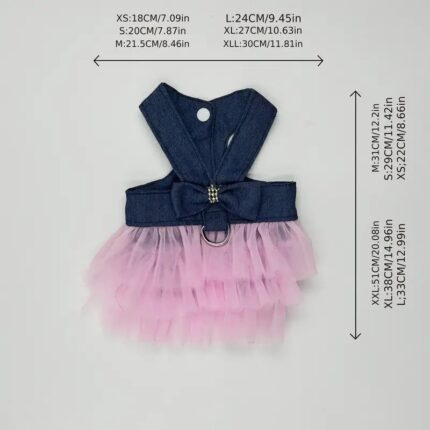 Vestido denim c/tutu de tul.Talle S