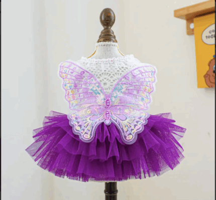 Vestido violeta de mariposa c/tutu . Talle M