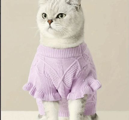 Sueter estilo princesa de hilo lavanda.Talle L