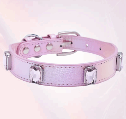 Collar c/piedras y hebilla dorada. Talle M