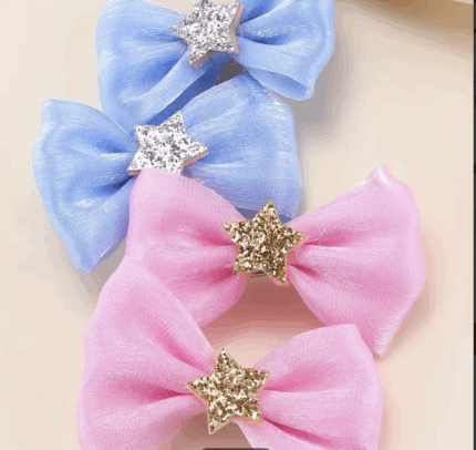 Moñitos decorativos c/estrellas brillantes