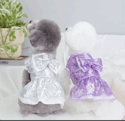 Vestido de lentejuelas c/moño.Talles L y XL