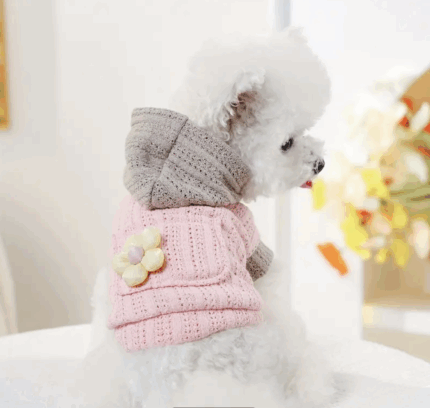 Buzo liviano colores pasteles decorado c/flor.Talle XL