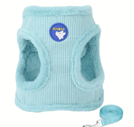 Arnes abrigadito color aqua c/correa.Talle M