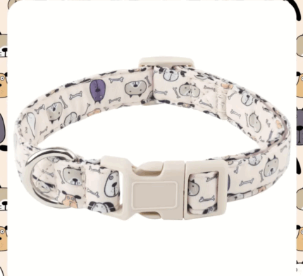 Collar c/estampado de perritos.Ajustable. Talle M
