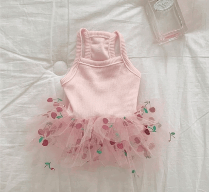 Vestido de jersey rosa con tutu.Talles S